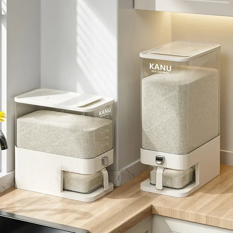 Sealed Rice Storage Container Easy Dispense Kitchen Box