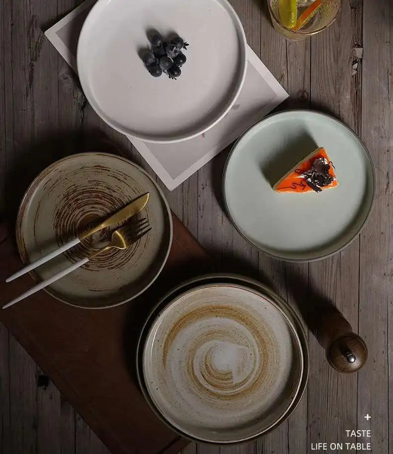 Prato Cerâmico Japonês Borda Reta – Mesa Sofisticada