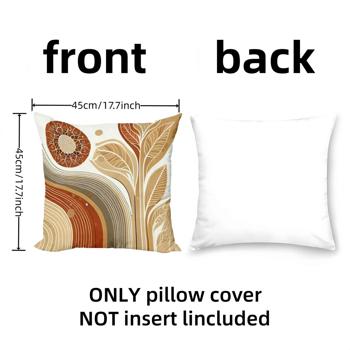 18x18inch Geometric Art Pattern Pillow Cover Machine Washable Square Cushion Covers For Home Decor and Gift Giving